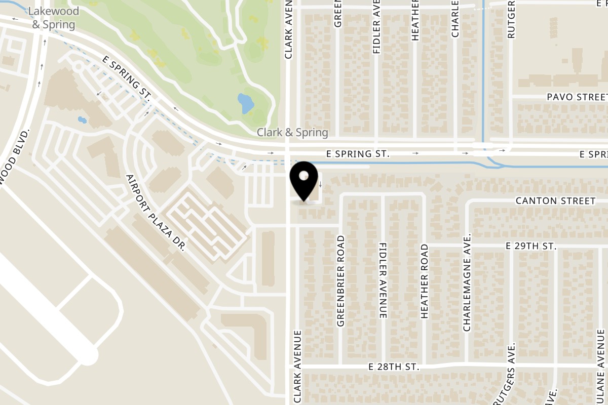 Map showing the location of Burd Chicken Rice Burd Chicken Rice Long Beach on 2930 Clark Ave in Long Beach