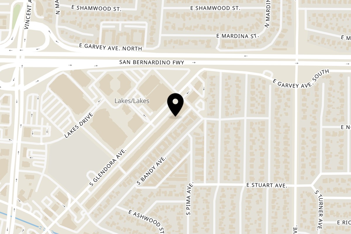 Map showing the location of Burd Chicken Rice Burd Chicken Rice West Covina on 148 S Glendora Ave in West Covina